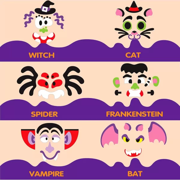 JOYIN 18 Packs Halloween Craft Foam Stickers Arts Activities Party Supplies Kids Party Favors Pumpkin Decorating Kit Jack O Lantern Face Stickers in 6 Designs Pumpkin Decor School Party GamesFunny
