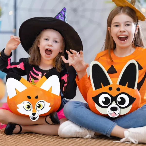 JOYIN 18 Packs Halloween Craft Foam Stickers Arts Activities Party Supplies Kids Party Favors Pumpkin Decorating Kit Jack O Lantern Face Stickers in 6 Designs Pumpkin Decor School Party GamesCute