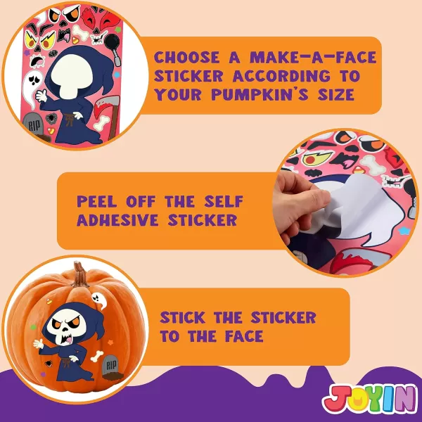 JOYIN 45 Pcs Halloween Make a Face Stickers Halloween Party Favor for Kids Halloween Art Craft Party Supplies Classroom Activities Goodies Party Games Sticker Sheets with Witch Vampire Designs