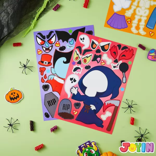 JOYIN 45 Pcs Halloween Make a Face Stickers Halloween Party Favor for Kids Halloween Art Craft Party Supplies Classroom Activities Goodies Party Games Sticker Sheets with Witch Vampire Designs