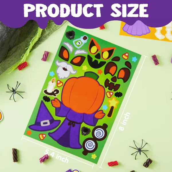 JOYIN 45 Pcs Halloween Make a Face Stickers Halloween Party Favor for Kids Halloween Art Craft Party Supplies Classroom Activities Goodies Party Games Sticker Sheets with Witch Vampire Designs