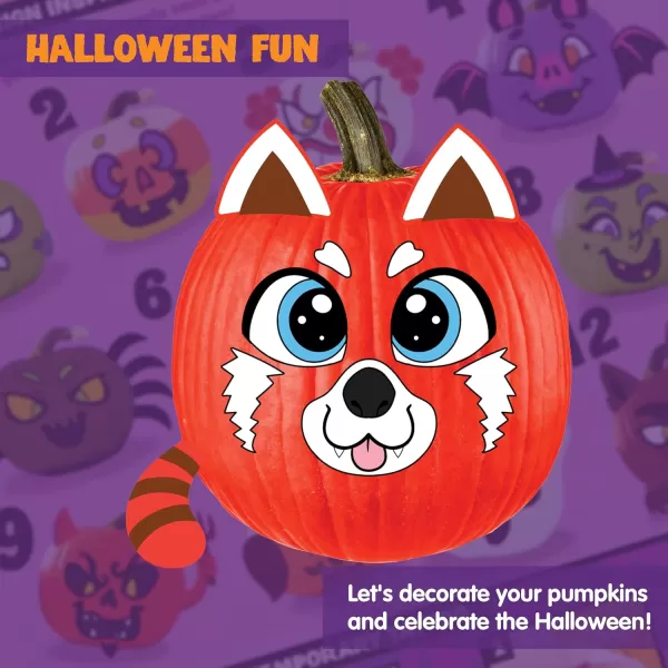 Klever Kits Halloween Pumpkin Decorating Kit Halloween Party Supplies Arts Crafts Party Favor for Kids DIY Pumpkin Painting Kit with 10 Animal Designs Coloring Craft Games Classroom Activities
