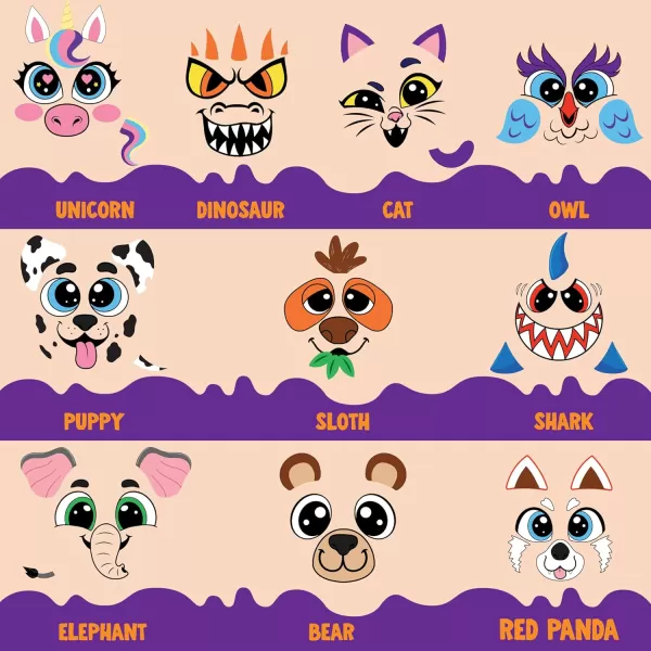 Klever Kits Halloween Pumpkin Decorating Kit Halloween Party Supplies Arts Crafts Party Favor for Kids DIY Pumpkin Painting Kit with 10 Animal Designs Coloring Craft Games Classroom Activities