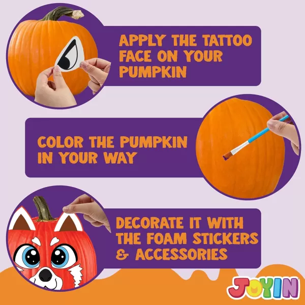 Klever Kits Halloween Pumpkin Decorating Kit Halloween Party Supplies Arts Crafts Party Favor for Kids DIY Pumpkin Painting Kit with 10 Animal Designs Coloring Craft Games Classroom Activities
