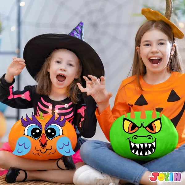 Klever Kits Halloween Pumpkin Decorating Kit Halloween Party Supplies Arts Crafts Party Favor for Kids DIY Pumpkin Painting Kit with 10 Animal Designs Coloring Craft Games Classroom Activities