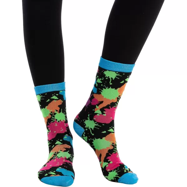 JOYIN 12 Pack Womens Socks Colorful Funky Paint Splash Patterned Crew Socks Funky Paintspalsh ampamp Colorblocks for Christmas Holiday or Birthday Gift