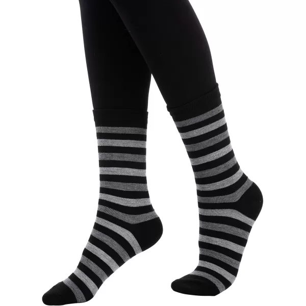 JOYIN 12 Pack Womens Socks Monochrome Zigzag ampamp Stripes Patterned Crew Socks for Christmas Holiday or Birthday Gift
