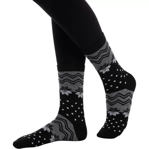 JOYIN 12 Pack Womens Socks Monochrome Zigzag ampamp Stripes Patterned Crew Socks for Christmas Holiday or Birthday Gift