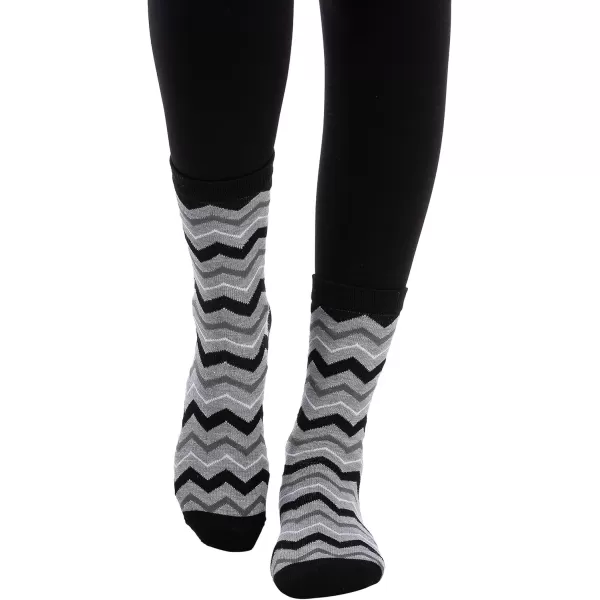 JOYIN 12 Pack Womens Socks Monochrome Zigzag ampamp Stripes Patterned Crew Socks for Christmas Holiday or Birthday Gift