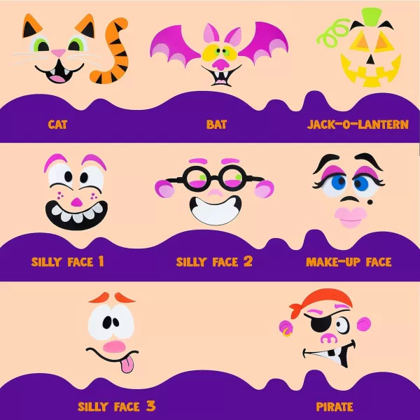 JOYIN 16 Packs Halloween Pumpkin Stickers Foam Craft Kit Halloween Party Favors for Kids Party Supplies Arts Activities Funny Pumpkin Decorating Stickers Jack O Lantern Stickers School Games GiftsFunny