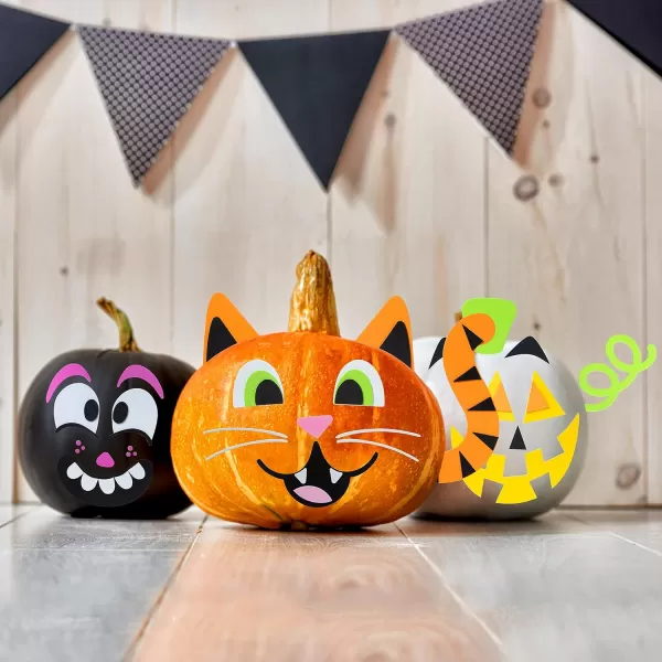 JOYIN 16 Packs Halloween Pumpkin Stickers Foam Craft Kit Halloween Party Favors for Kids Party Supplies Arts Activities Funny Pumpkin Decorating Stickers Jack O Lantern Stickers School Games GiftsFunny