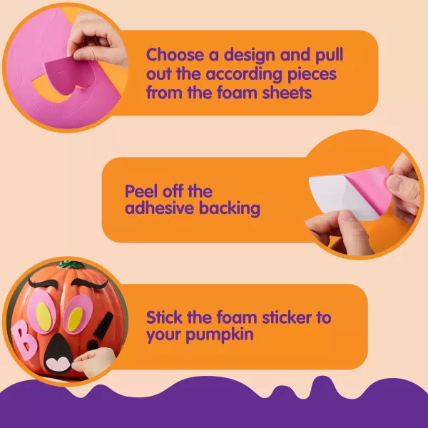 JOYIN 16 Packs Halloween Pumpkin Stickers Foam Craft Kit Halloween Party Favors for Kids Party Supplies Arts Activities Funny Pumpkin Decorating Stickers Jack O Lantern Stickers School Games GiftsCute