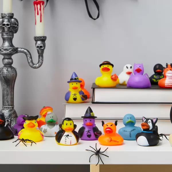 JOYIN 18 PCS Halloween Rubber Ducks Halloween Ducks for Halloween Goodie Bag Fillers Rubber Duckies Baby Bath Toys for Halloween Party Favors Decorations School Classroom Game Prizes