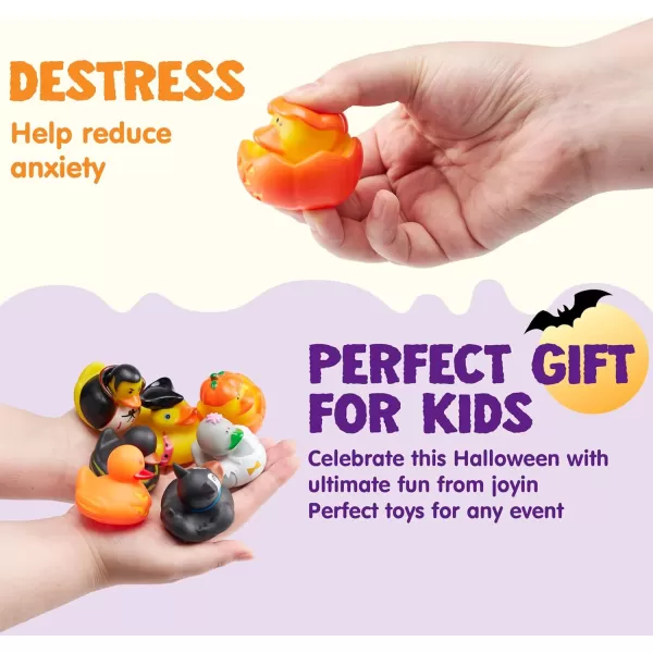 JOYIN 18 PCS Halloween Rubber Ducks Halloween Ducks for Halloween Goodie Bag Fillers Rubber Duckies Baby Bath Toys for Halloween Party Favors Decorations School Classroom Game Prizes