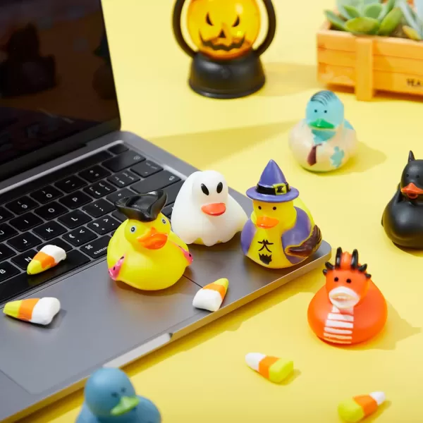 JOYIN 18 PCS Halloween Rubber Ducks Halloween Ducks for Halloween Goodie Bag Fillers Rubber Duckies Baby Bath Toys for Halloween Party Favors Decorations School Classroom Game Prizes