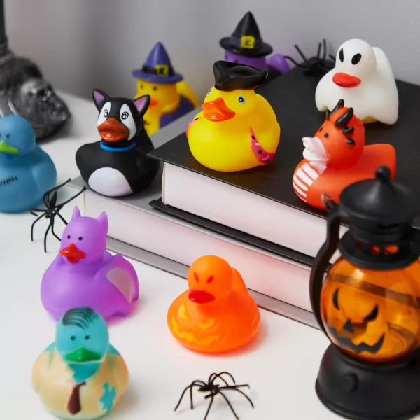 JOYIN 18 PCS Halloween Rubber Ducks Halloween Ducks for Halloween Goodie Bag Fillers Rubber Duckies Baby Bath Toys for Halloween Party Favors Decorations School Classroom Game Prizes