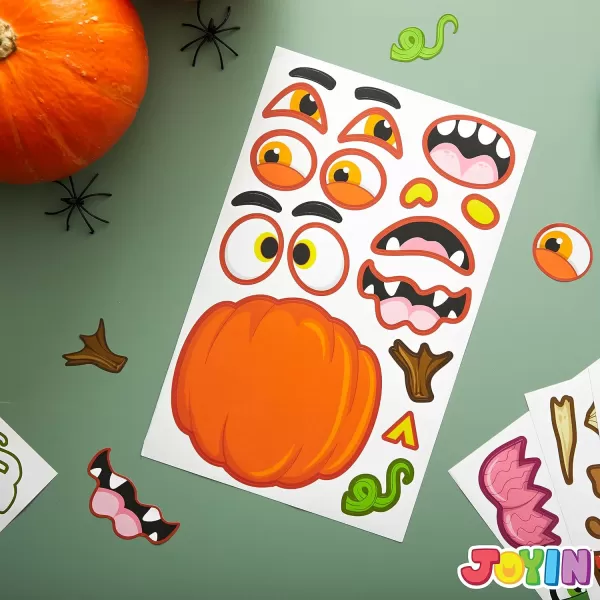 JOYIN 30 Pcs Halloween Make a Face Stickers for Kids Halloween Party Favor Party Craft Supplies Fall Sticker Sheets with 6 Different Facial Expression Classroom Art Activities Treat Games Goodies