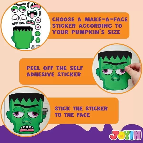 JOYIN 30 Pcs Halloween Make a Face Stickers for Kids Halloween Party Favor Party Craft Supplies Fall Sticker Sheets with 6 Different Facial Expression Classroom Art Activities Treat Games Goodies