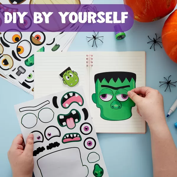 JOYIN 30 Pcs Halloween Make a Face Stickers for Kids Halloween Party Favor Party Craft Supplies Fall Sticker Sheets with 6 Different Facial Expression Classroom Art Activities Treat Games Goodies