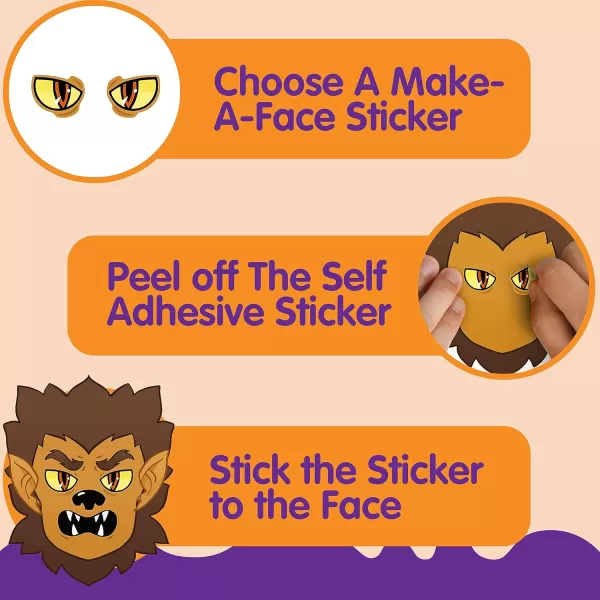 JOYIN 36 PCS Makeaface Sticker Sheets Make Your Own Halloween Characters Mix and Match Sticker Sheets with Vampire Witch Frankenstein Ghost and more Halloween Kids Party Favor Supplies CraftFace Stickers