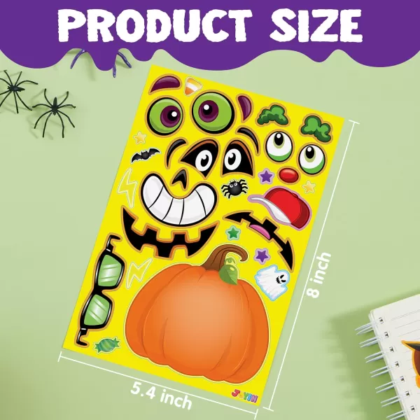 JOYIN 36 PCS Makeaface Sticker Sheets Make Your Own Halloween Characters Mix and Match Sticker Sheets with Vampire Witch Frankenstein Ghost and more Halloween Kids Party Favor Supplies CraftPumpkin Stickers