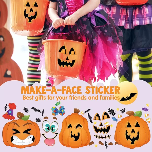 JOYIN 36 Pcs Halloween Make a Face Stickers Halloween Party Favor for Kid Art Craft Party Supplies Funny Characters Stickers Sheets in Different Designs Classroom Activities Games Treat GoodiesPumpkin Stickers