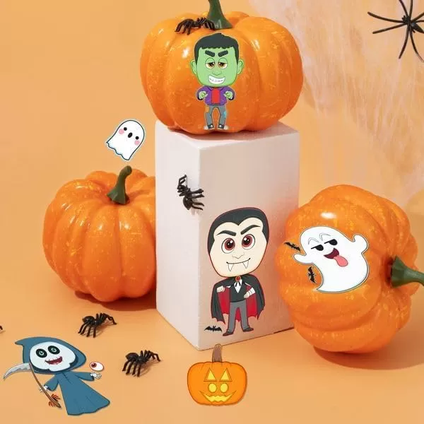 JOYIN 36 Pcs Halloween Make a Face Stickers Halloween Party Favor for Kid Art Craft Party Supplies Funny Characters Stickers Sheets in Different Designs Classroom Activities Games Treat GoodiesFace Stickers