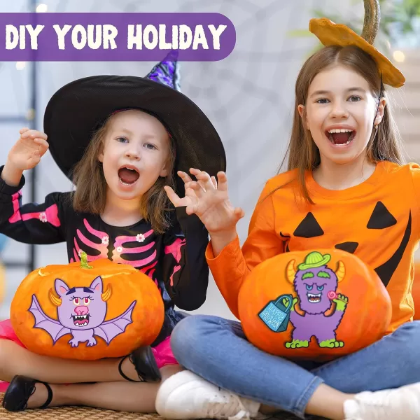 JOYIN 40 Pcs Halloween Make a Face Stickers Halloween Party Favor Kids Craft Party Supplies Class Art Activities Games Goodies Sticker Sheets with Vampire Zombie Pumpkin Witch Full Body Design