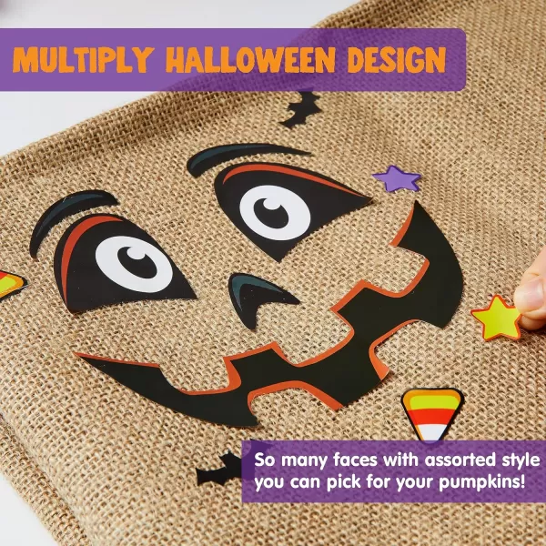 JOYIN 48 Pcs Halloween Pumpkin Stickers Halloween Party Favor Kids Art Craft Party Supplies Funny Pumpkin Decorating Stickers JackOLantern Face Sticker Sheets Classroom Activities Games GoodiesFunny Stickers