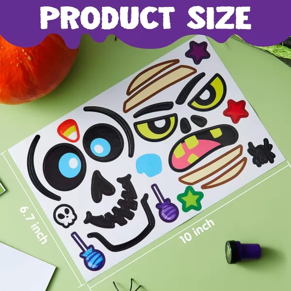 JOYIN 48 Pcs Halloween Pumpkin Stickers Halloween Party Favor Kids Art Craft Party Supplies Funny Pumpkin Decorating Stickers JackOLantern Face Sticker Sheets Classroom Activities Games GoodiesCute Stickers