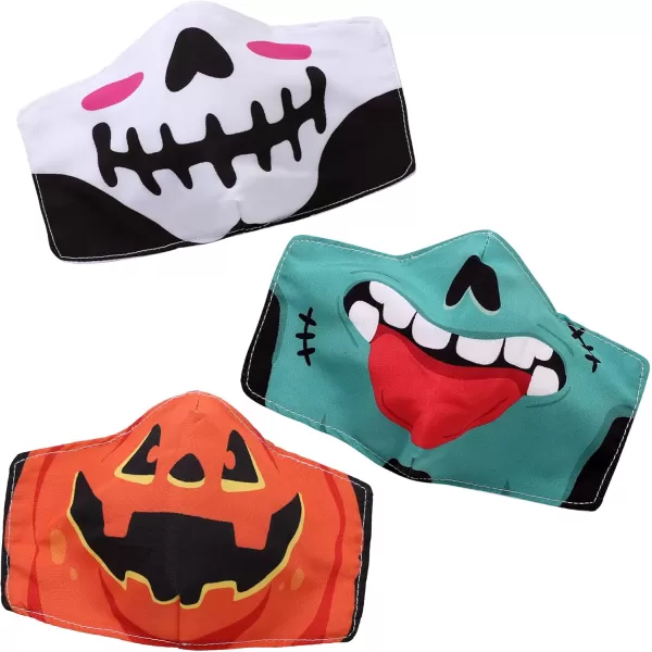 JOYIN 6 Pcs Halloween Funny Reusable Washable Face Cloth Covers for Kids ampamp Adults 6 Design Halloween Pattern Adjustable Elastic Ear Loop for Halloween Indoors ampamp Outdoors Use