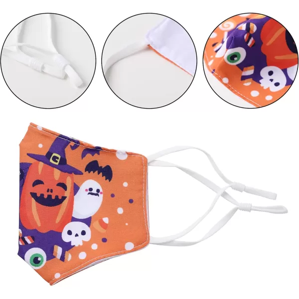 JOYIN 6 Pcs Halloween Funny Reusable Washable Face Cloth Covers for Kids ampamp Adults 6 Design Halloween Pattern Adjustable Elastic Ear Loop for Halloween Indoors ampamp Outdoors Use