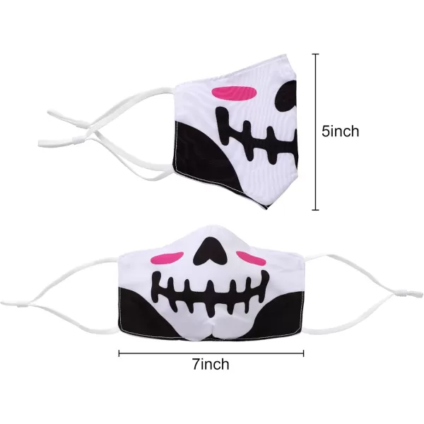 JOYIN 6 Pcs Halloween Funny Reusable Washable Face Cloth Covers for Kids ampamp Adults 6 Design Halloween Pattern Adjustable Elastic Ear Loop for Halloween Indoors ampamp Outdoors Use