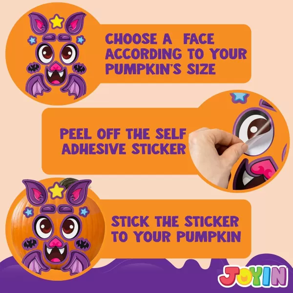 JOYIN 60 Pcs Halloween Pumpkin Decorating Stickers Halloween Art Craft Party Supplies Party Favor for Kid JackOLantern Face Sticker Sheets in 18 Designs School Activities Treat Classroom GoodiesCute Stickers