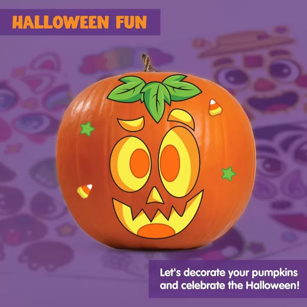JOYIN 60 Pcs Halloween Pumpkin Decorating Stickers Halloween Art Craft Party Supplies Party Favor for Kid JackOLantern Face Sticker Sheets in 18 Designs School Activities Treat Classroom GoodiesCute Stickers