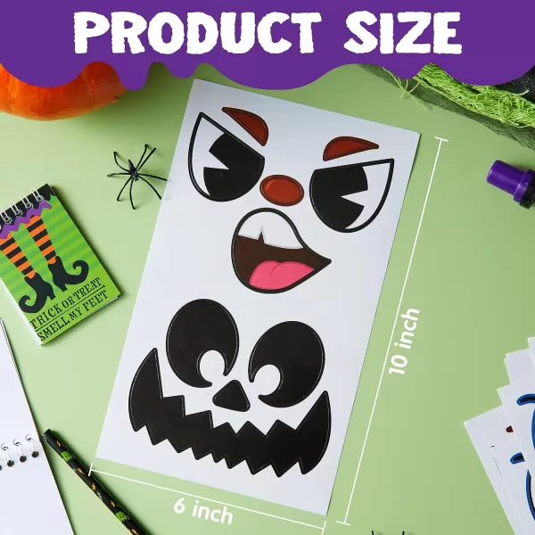 JOYIN 60 Pcs Halloween Pumpkin Decorating Stickers Halloween Art Craft Party Supplies Party Favor for Kid JackOLantern Face Sticker Sheets in 18 Designs School Activities Treat Classroom GoodiesFunny Stickers