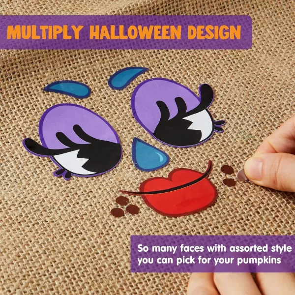 JOYIN 60 Pcs Halloween Pumpkin Decorating Stickers Halloween Art Craft Party Supplies Party Favor for Kid JackOLantern Face Sticker Sheets in 18 Designs School Activities Treat Classroom GoodiesFunny Stickers