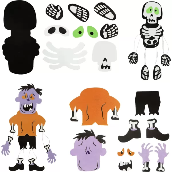 JOYIN Halloween Foam Craft Kit Party Favors for Kids Art Crafts with 3D Haunted House Photo Frame 2 Halloween Characters Decor Glasses Trick or Treat Door Sign Hanger School Activities Games