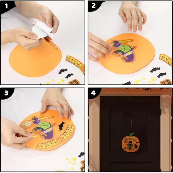 JOYIN Halloween Foam Craft Kit Party Favors for Kids Art Crafts with 3D Haunted House Photo Frame 2 Halloween Characters Decor Glasses Trick or Treat Door Sign Hanger School Activities Games
