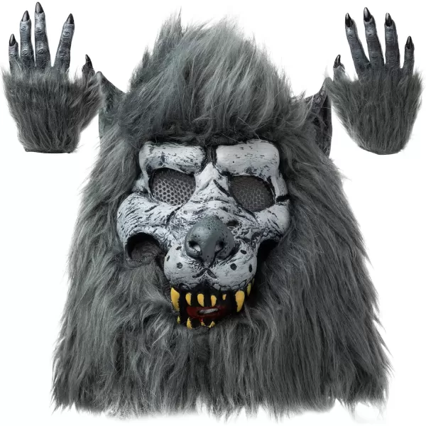 JOYIN Halloween Werewolf Mask Costume Big Bad Bloody Howling Wolf Mask and Claws with Bloodstains Costume Headwear Costume Mask for Kids Adults Men Women Halloween Party Dress Up Cosplay