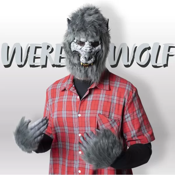 JOYIN Halloween Werewolf Mask Costume Big Bad Bloody Howling Wolf Mask and Claws with Bloodstains Costume Headwear Costume Mask for Kids Adults Men Women Halloween Party Dress Up Cosplay