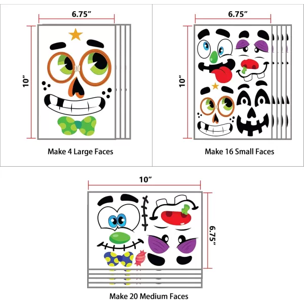 JOYIN Make 40 Faces Pumpkin Decorating Stickers with 18 Sticker Sheets in 12 Different Designs and Sizes Halloween Party Supplies Trick or Treat Party Favors