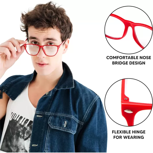 JOYIN Retro Nerd Costume Accessories Glasses with Clear Lenses Nerd Fake Glasses Costume Props for Men Women Costume Party
