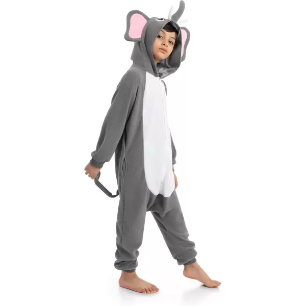 Spooktacular Creations Halloween Child Pajama Elephant Kids Plush Jumpsuit jumpsuit Elephant Costume CosplayGrey