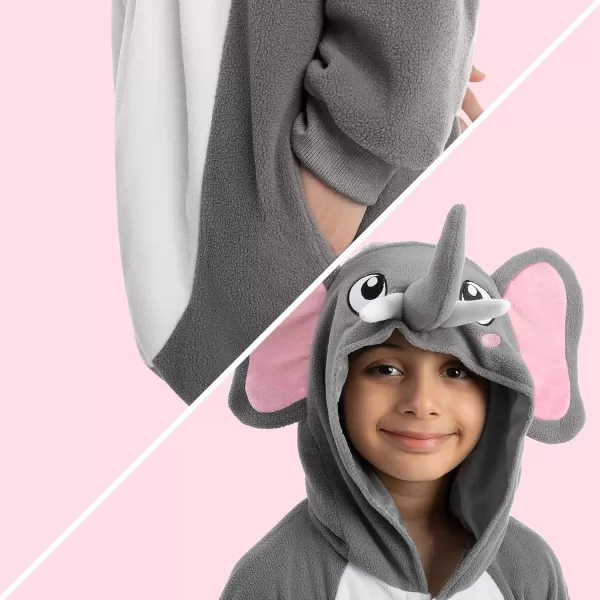 Spooktacular Creations Halloween Child Pajama Elephant Kids Plush Jumpsuit jumpsuit Elephant Costume CosplayGrey