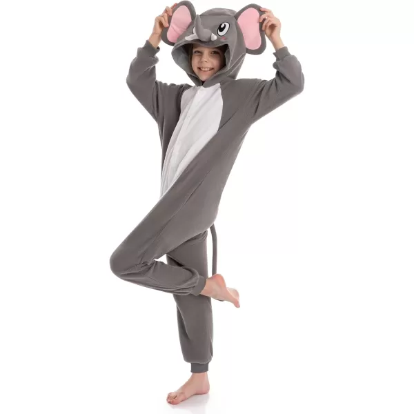 Spooktacular Creations Halloween Child Pajama Elephant Kids Plush Jumpsuit jumpsuit Elephant Costume CosplayGrey