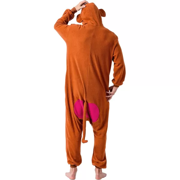 Spooktacular Creations Unisex Adult Monkey Pajama Plush Monkey Costume with Hat and Tail for Dress Up Role Play Themed Party
