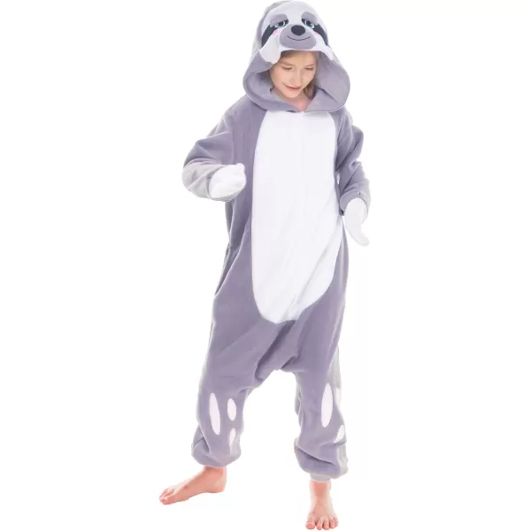 Spooktacular Creations Unisex Child Pajama Plush jumpsuit One Piece Sloth Animal Costume GreyGray