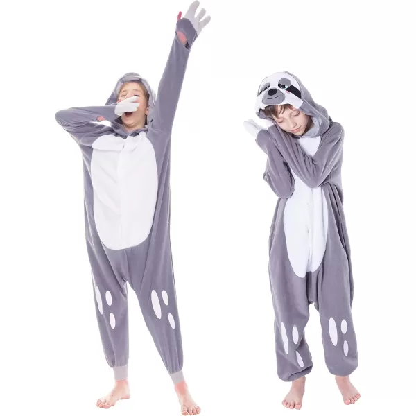 Spooktacular Creations Unisex Child Pajama Plush jumpsuit One Piece Sloth Animal Costume GreyGray