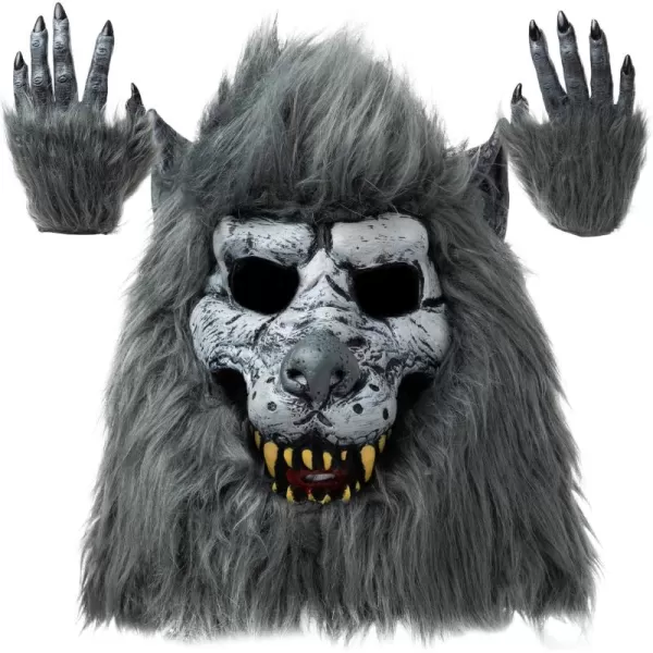 JOYIN Halloween Werewolf Mask Costume Big Bad Bloody Howling Wolf Mask and Claws with Bloodstains Costume Headwear Costume Mask for Kids Adults Men Women Halloween Party Dress Up Cosplay